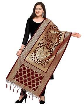 silk dupatta with woven pattern