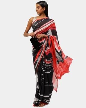 silk georgette printed light drama saree