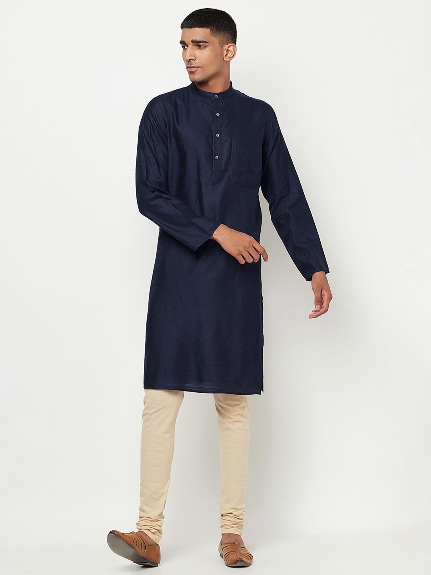 silk jacquard slim fit long kurta