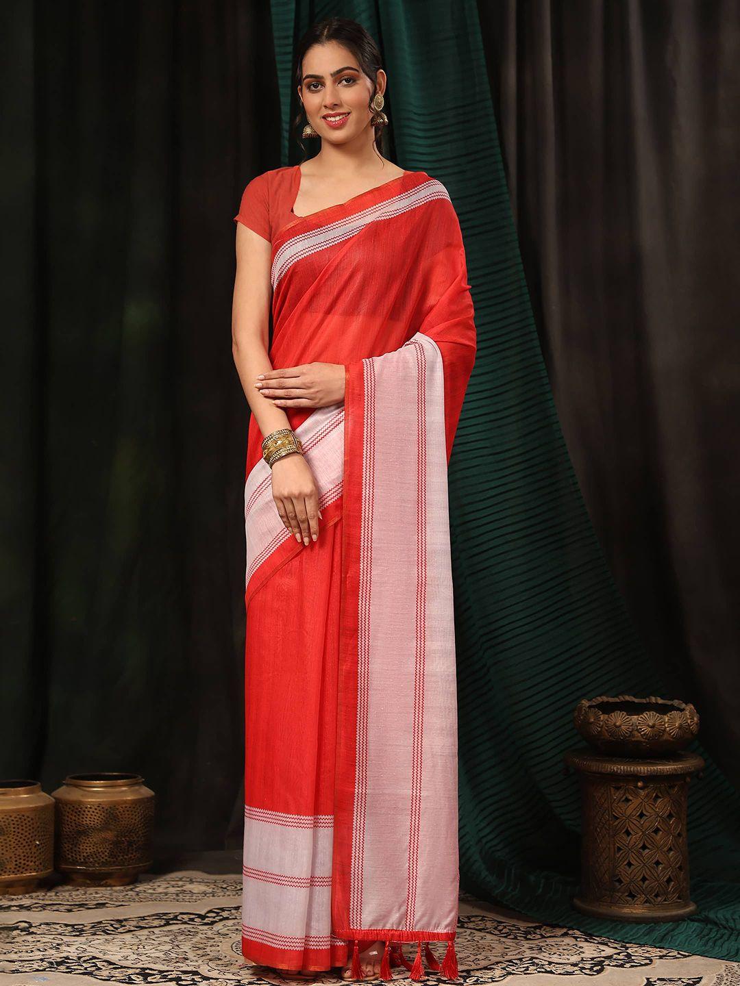 silk land  zari chanderi saree