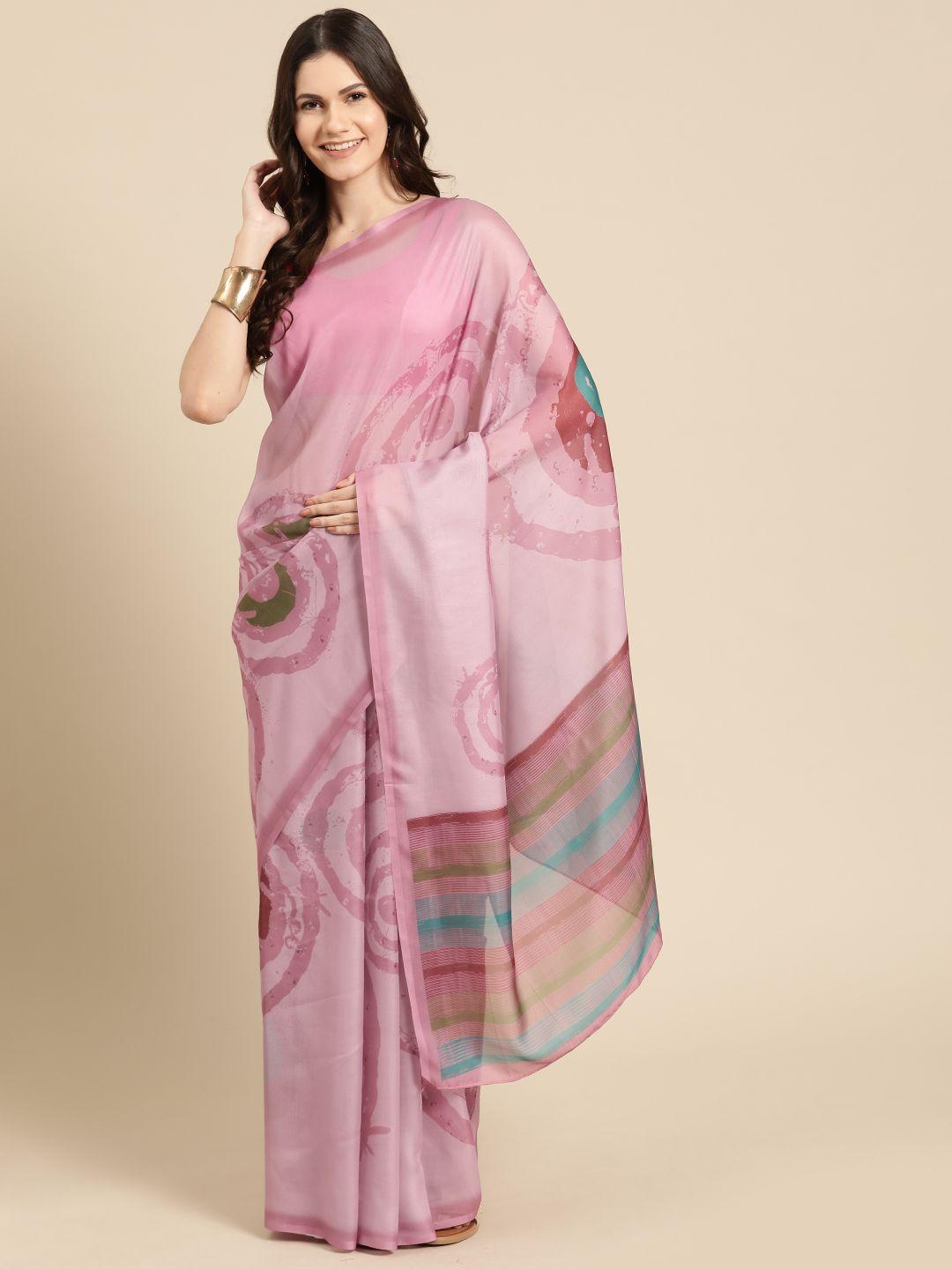 silk land abstract printed saree