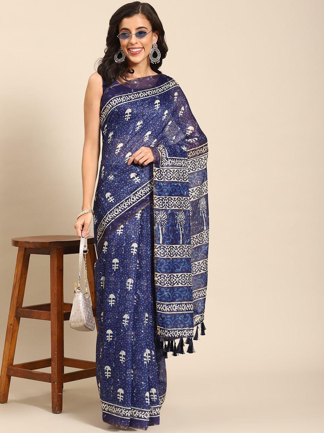 silk land dabu pure cotton bagh saree