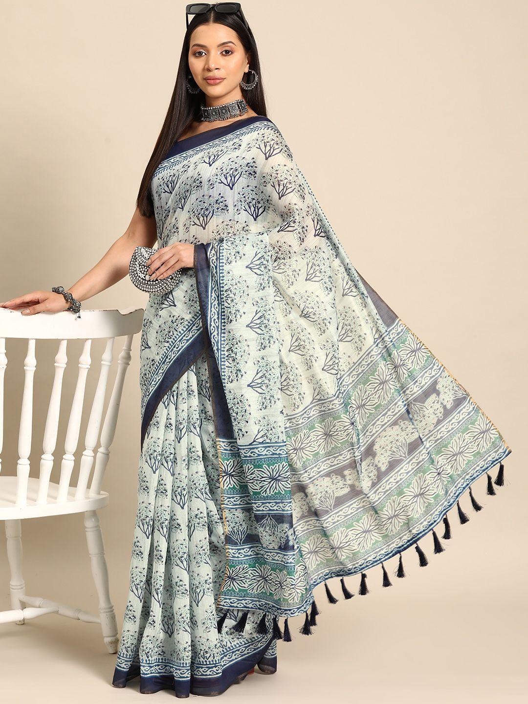 silk land dabu zari chanderi saree