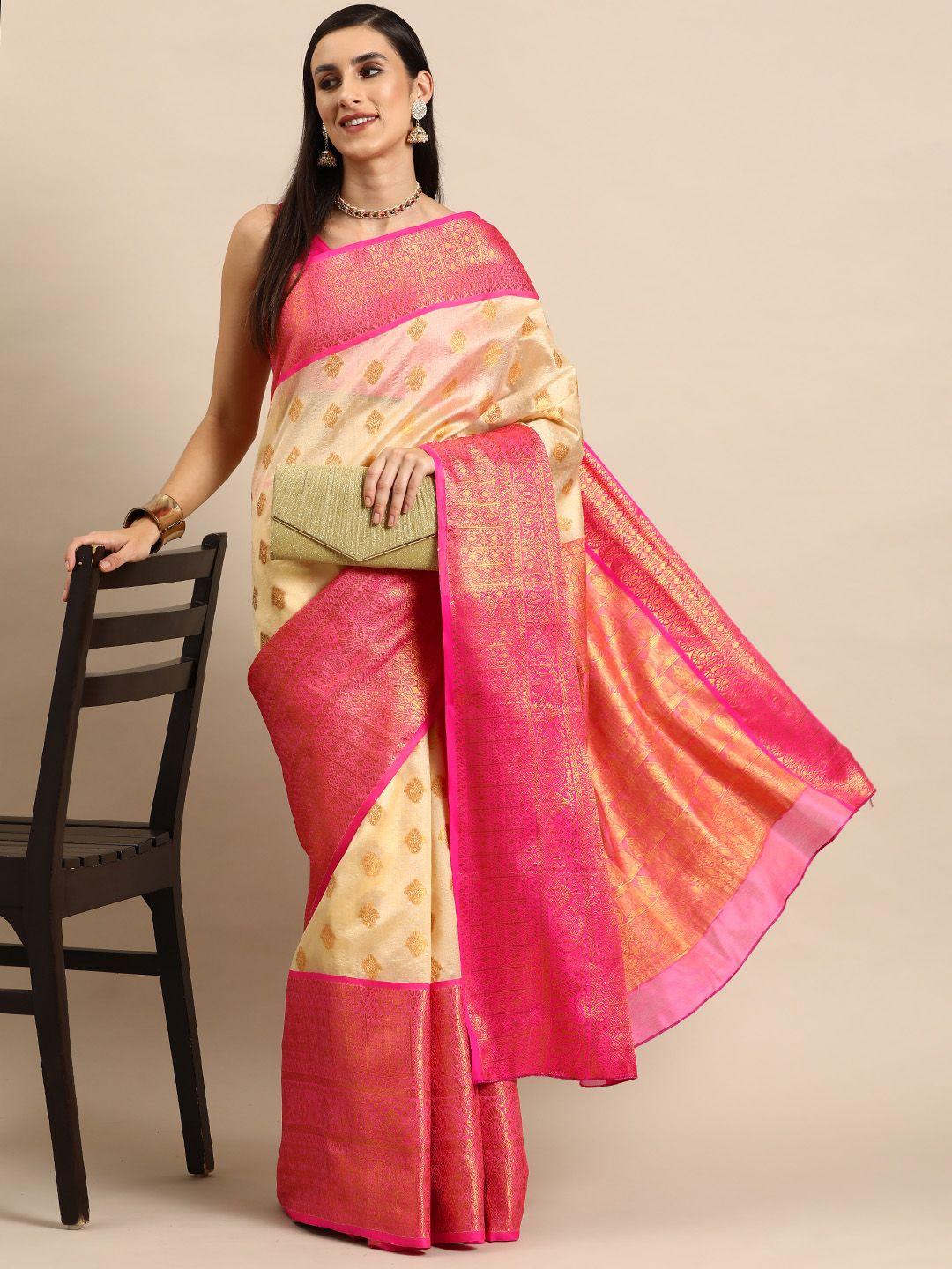 silk land ethnic motifs zari banarasi saree