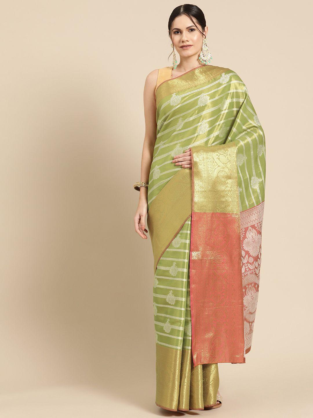 silk land ethnic motifs zari brocade banarasi saree