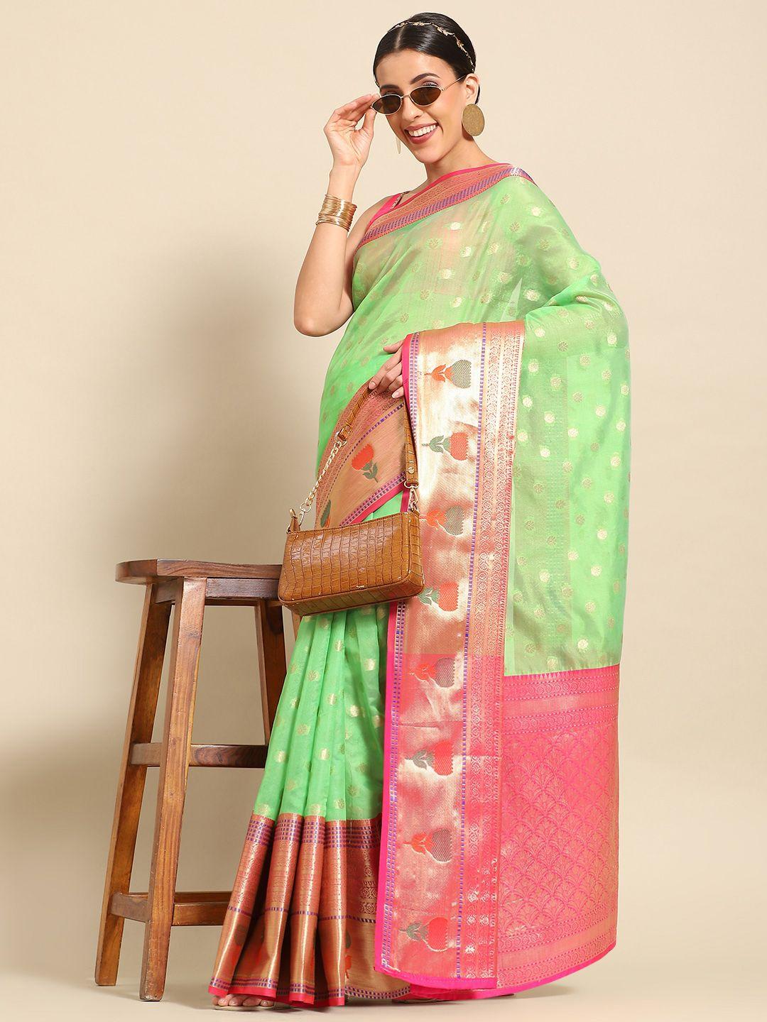 silk land ethnic motifs zari kanjeevaram saree
