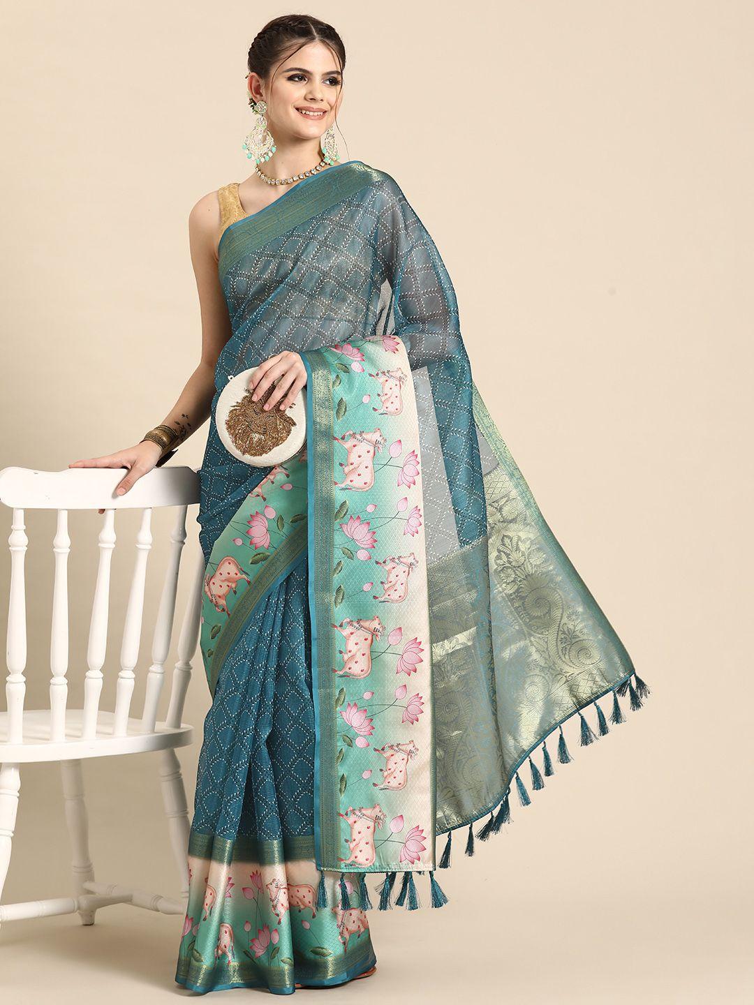 silk land ethnic motifs zari kanjeevaram saree