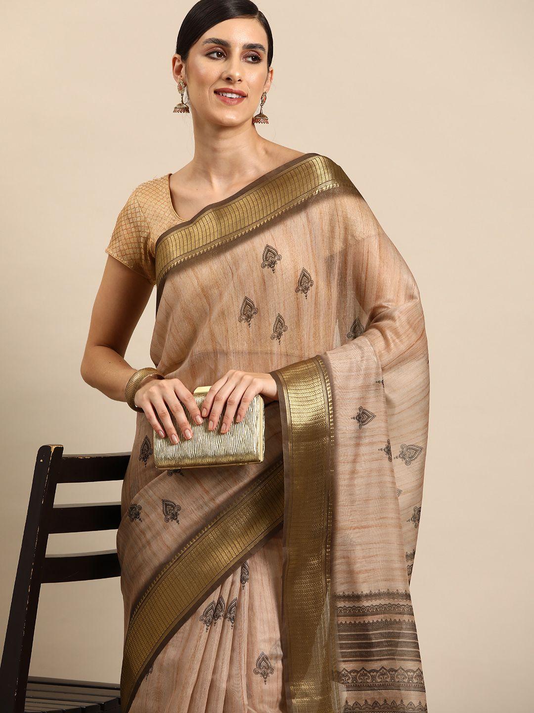 silk land ethnic motifs zari saree