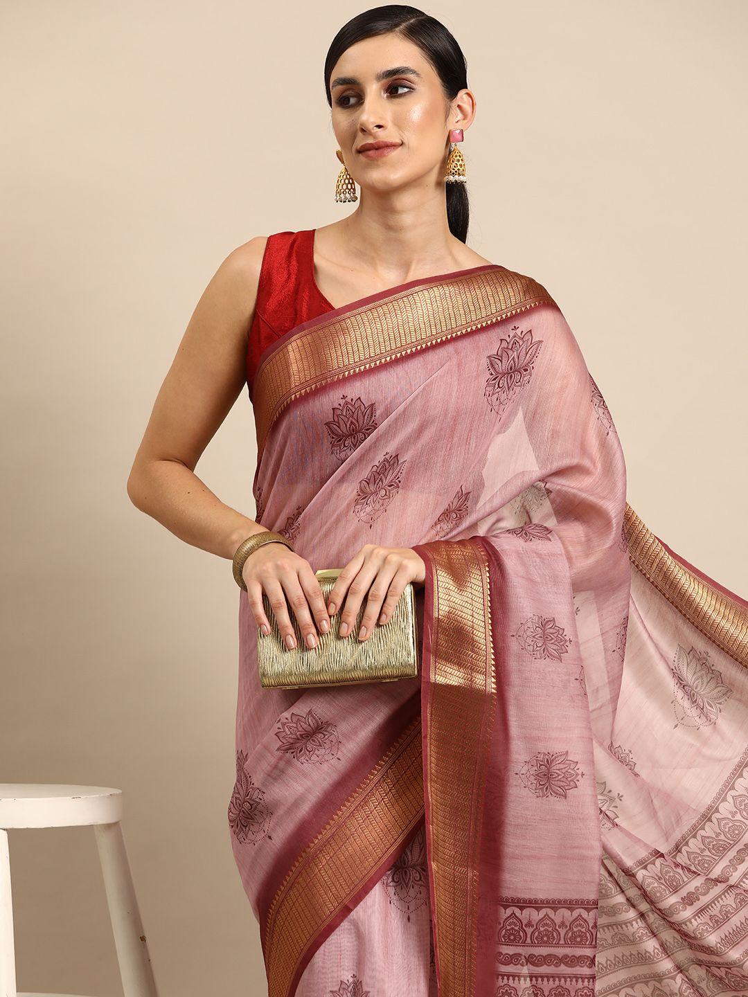 silk land ethnic motifs zari saree