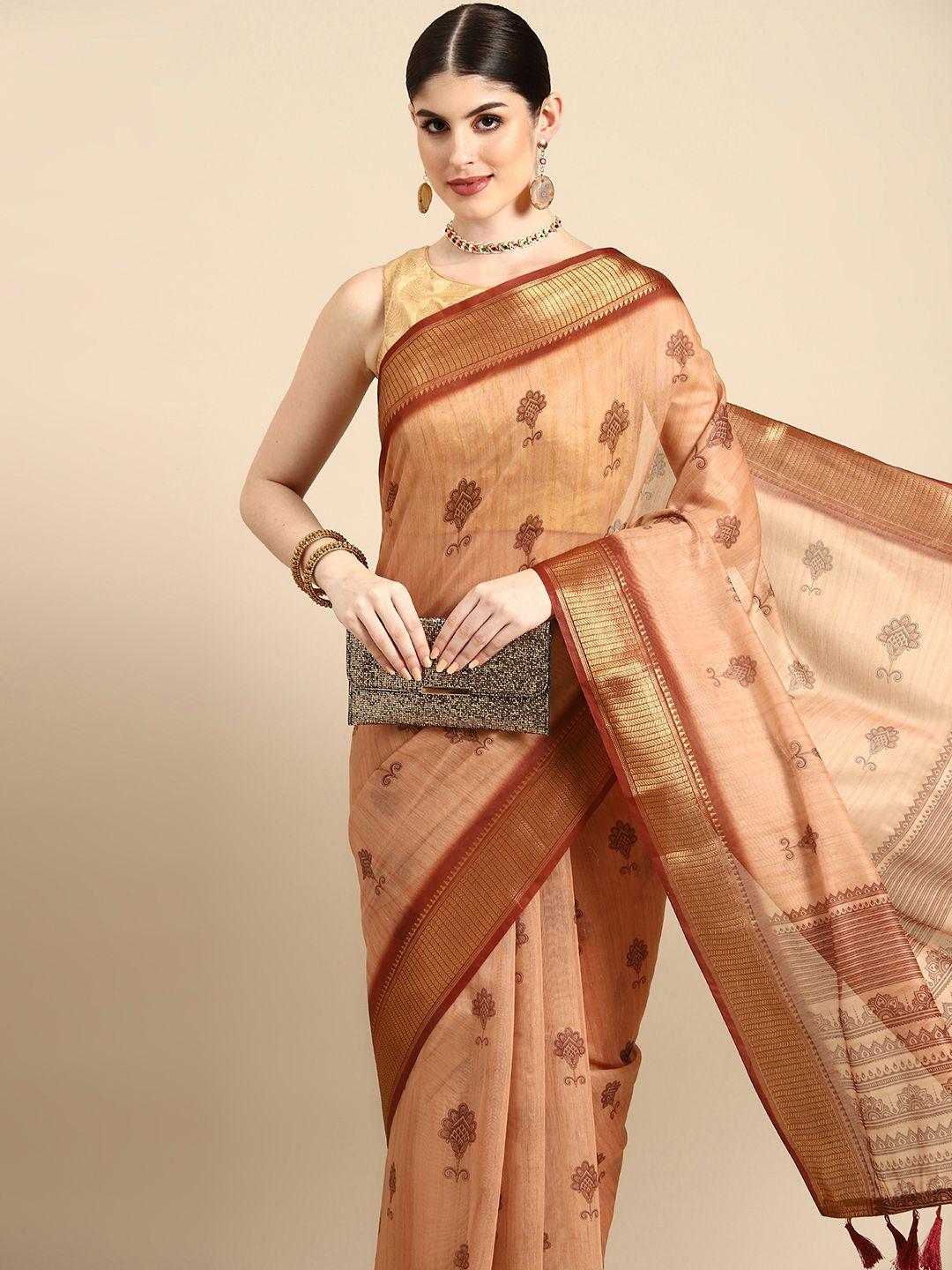 silk land ethnic motifs zari saree