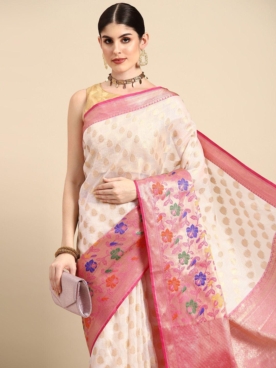 silk land ethnic motifs zari silk cotton banarasi saree