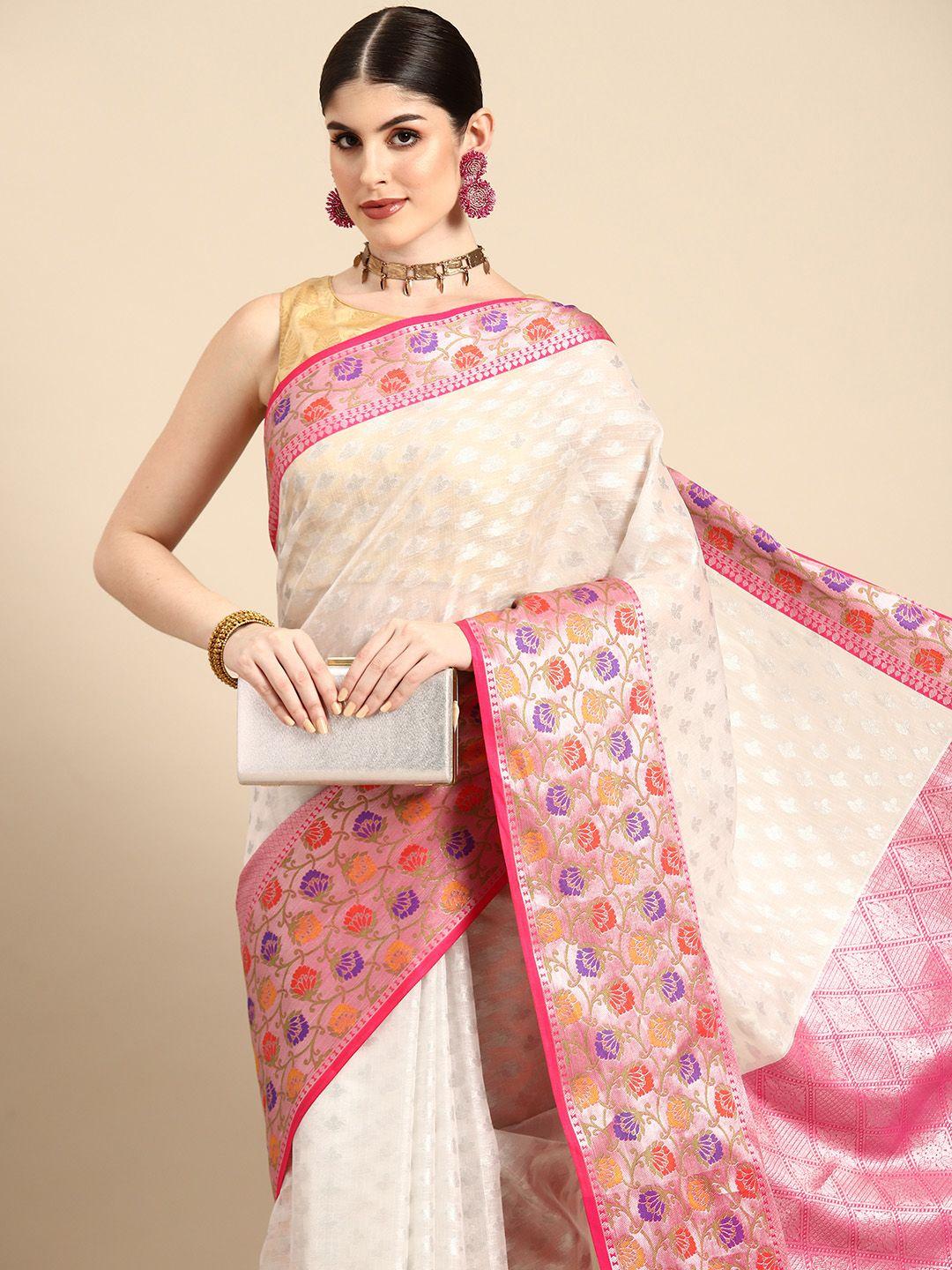 silk land ethnic motifs zari silk cotton banarasi saree