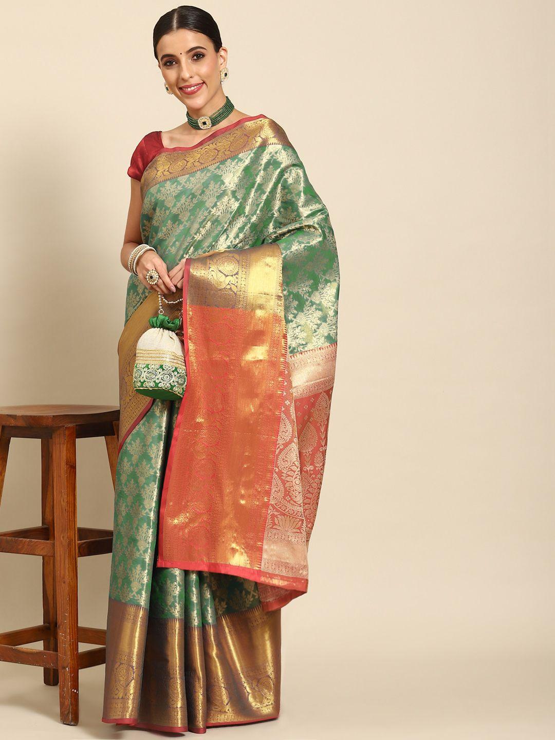 silk land floral zari art silk kanjeevaram saree