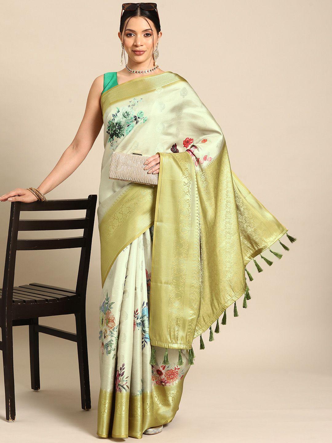 silk land floral zari art silk kanjeevaram saree