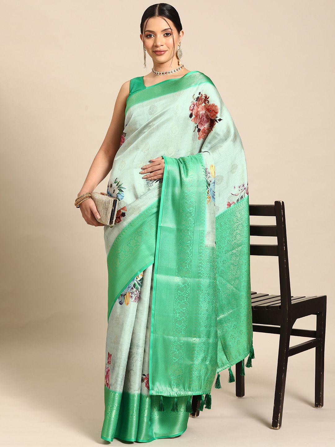 silk land floral zari art silk kanjeevaram saree