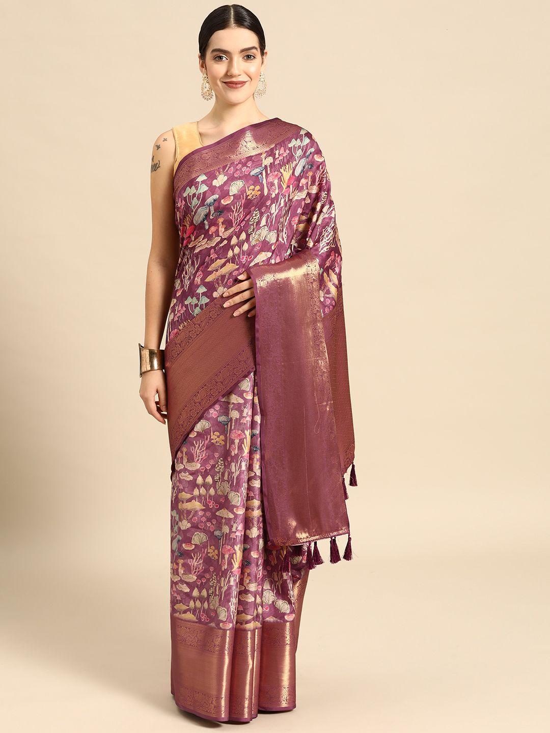 silk land floral zari art silk kanjeevaram saree