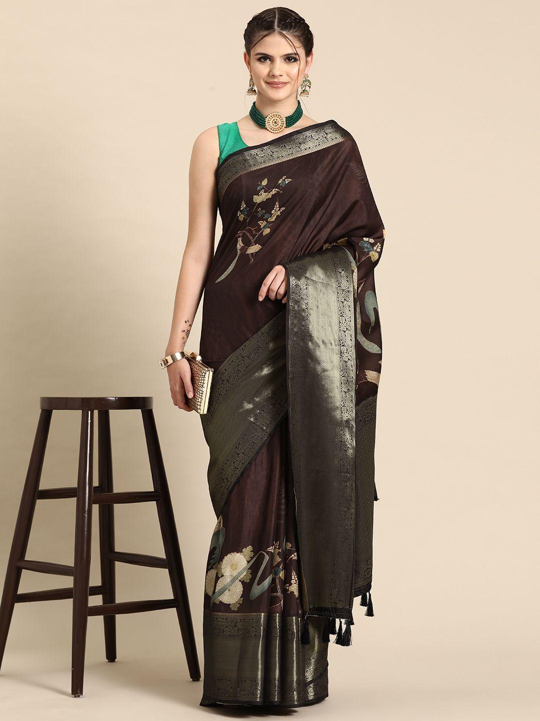 silk land floral zari kanjeevaram saree