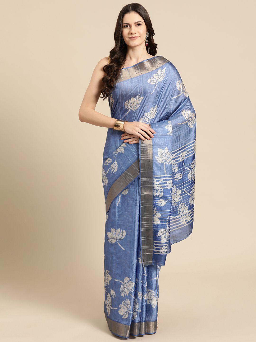 silk land floral zari saree