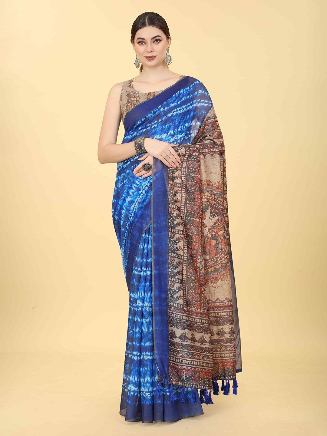 silk land kalamkari printed chanderi saree