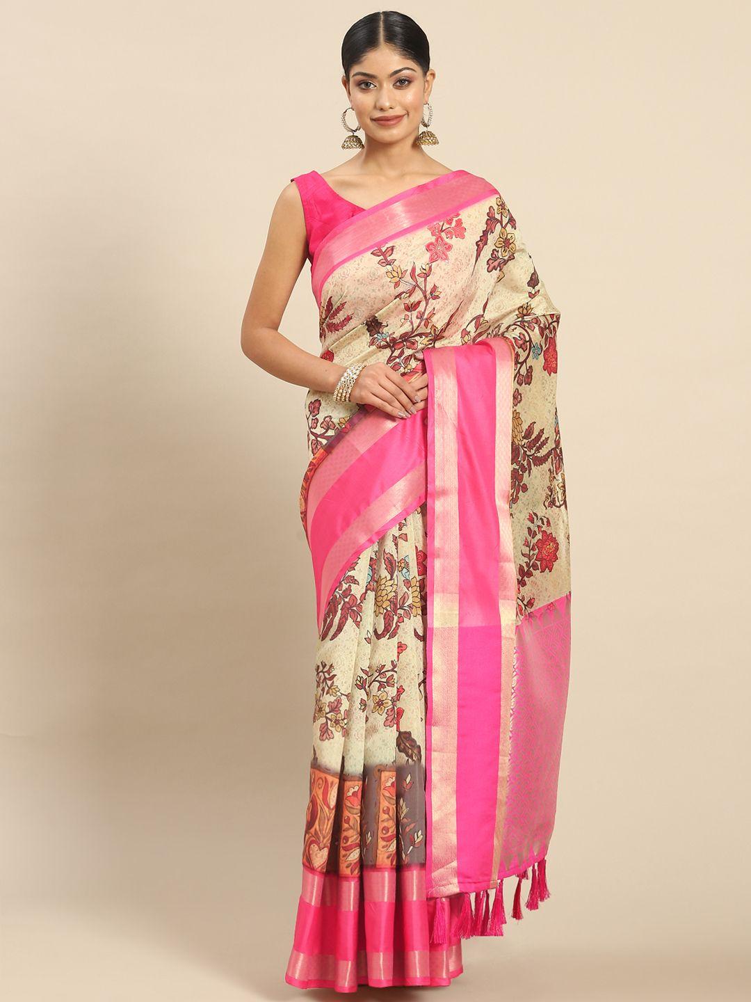 silk land kalamkari zari art silk kanjeevaram saree