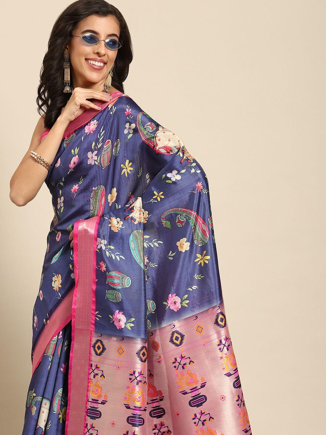 silk land kalamkari zari art silk kanjeevaram saree