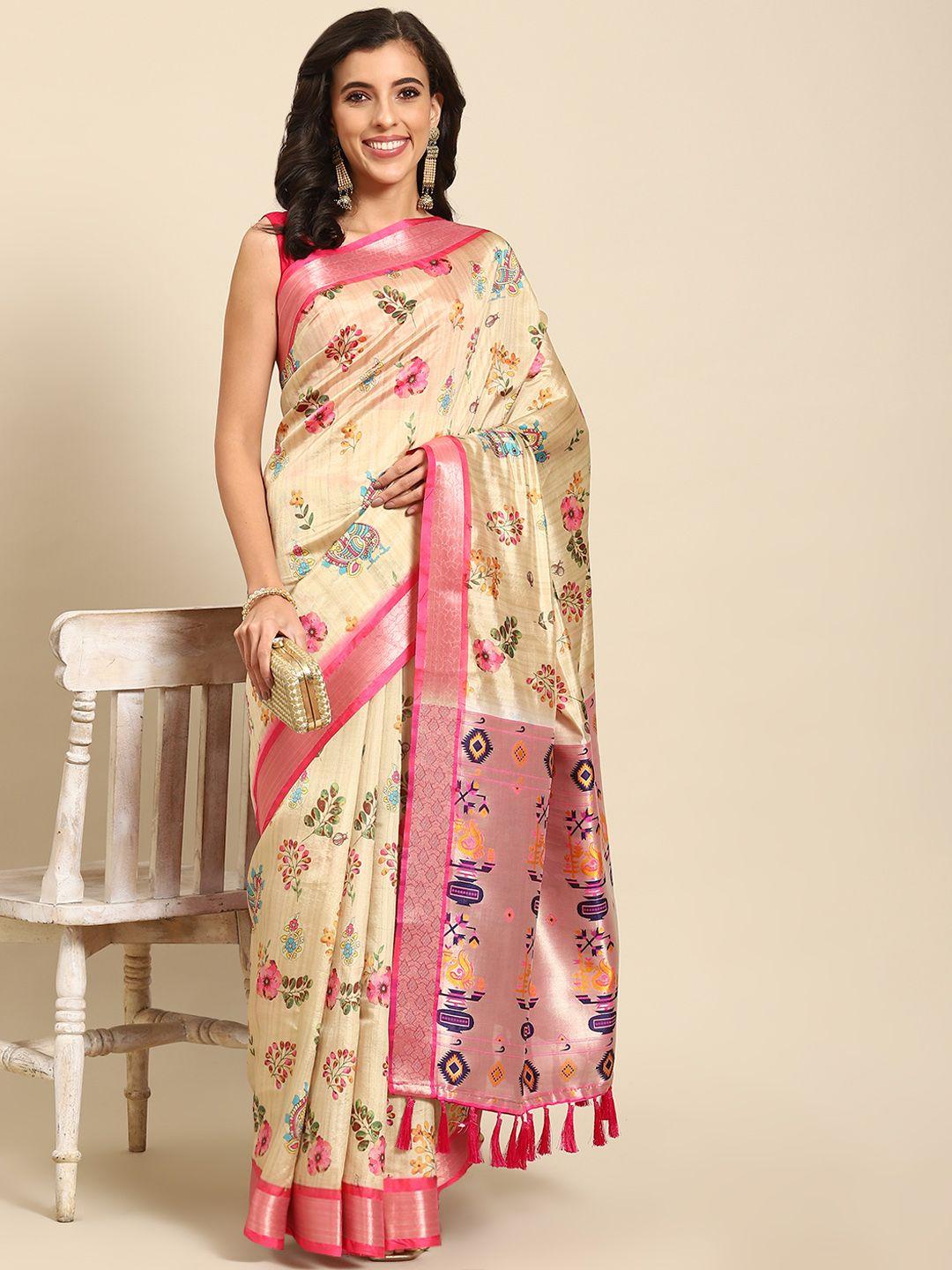 silk land kalamkari zari art silk kanjeevaram saree