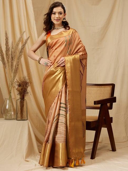 silk land multicolor printed saree with blouse