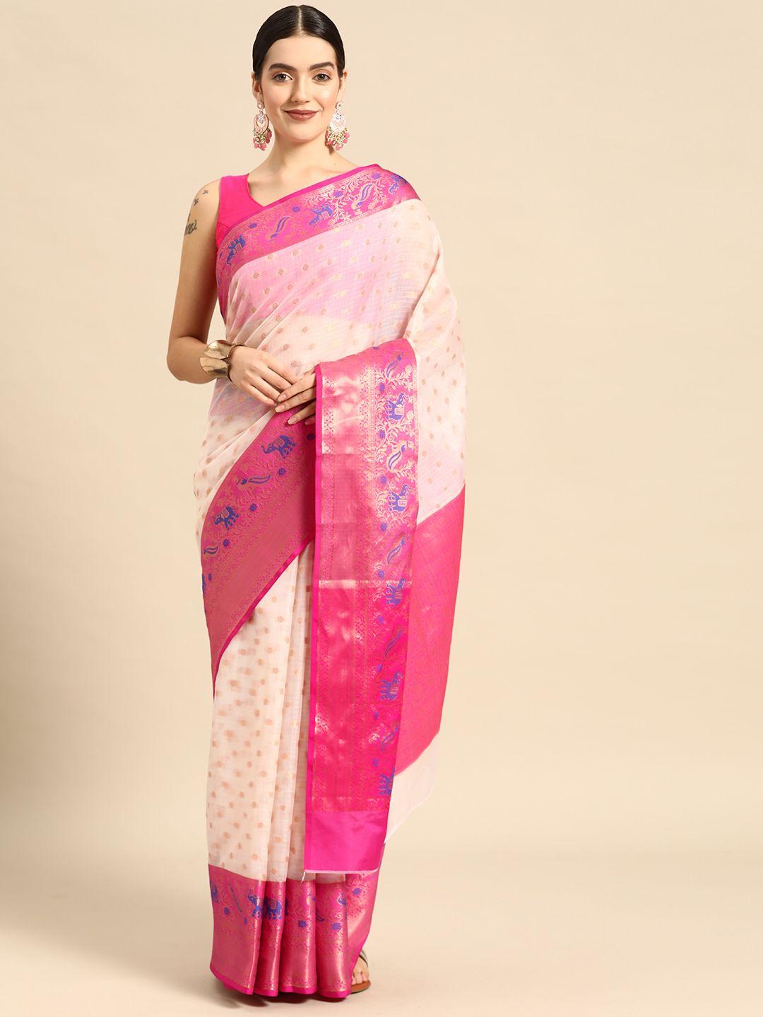 silk land polka dot zari art silk kasavu saree