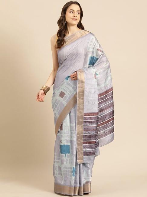 silk land purple silk striped saree with unstitched blouse