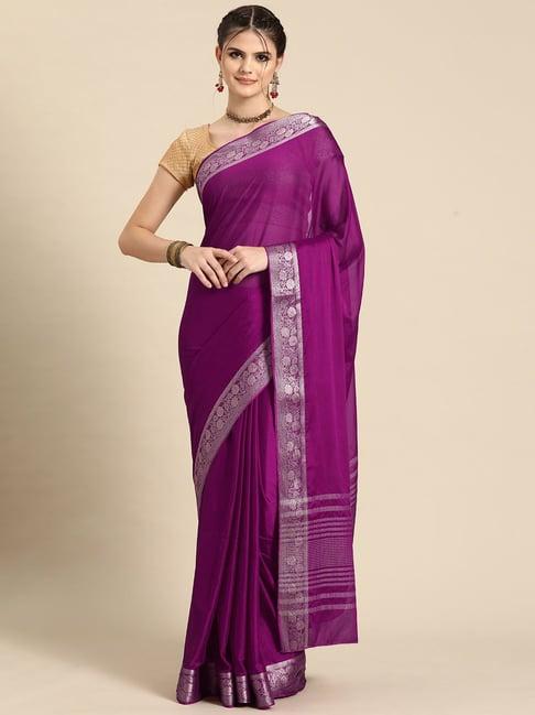 silk land purple woven saree with blouse