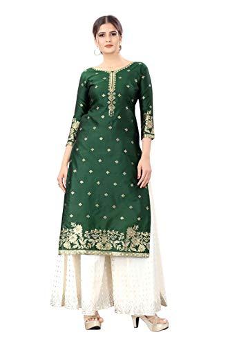 silk land women's woven design green soft silk unstitched dress material (szdmgn-16)