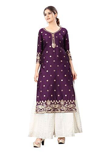 silk land women's woven design purple soft silk unstitched dress material (szdmpp-19)