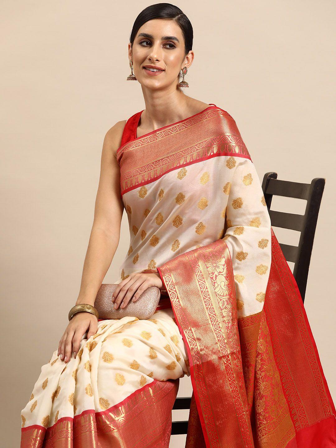 silk land woven design ethnic motifs zari banarasi saree