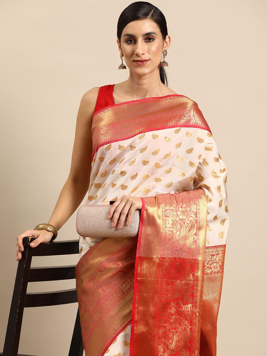 silk land woven design ethnic motifs zari banarasi saree