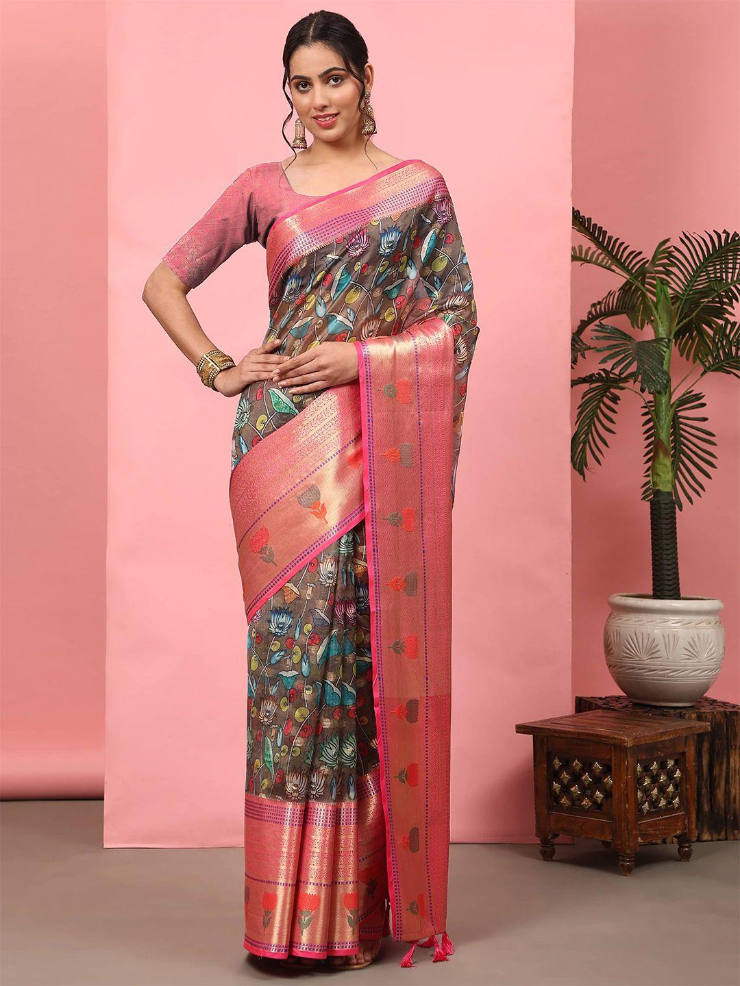 silk land woven design zari art silk fusion banarasi saree