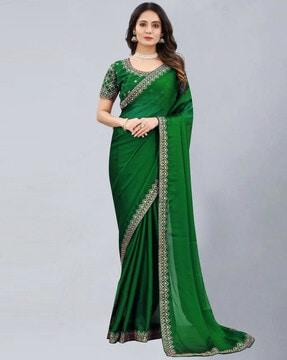 silk saree with embellished border