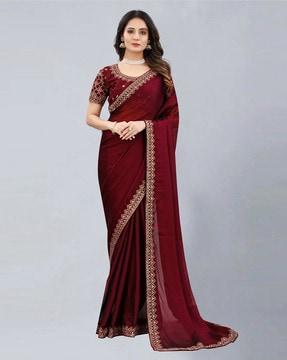 silk saree with embellished border