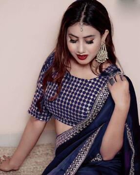 silk saree with embellished border