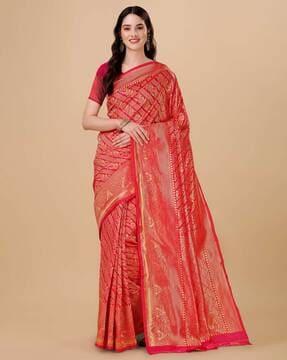 silk saree with floral woven motifs