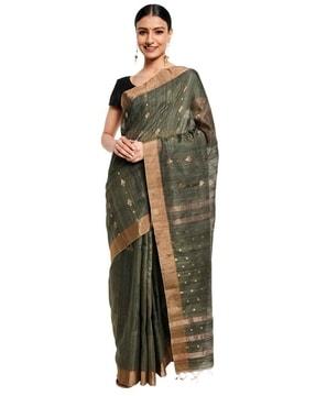 silk saree with tassels