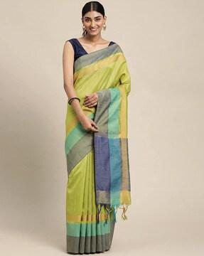 silk saree with tassels