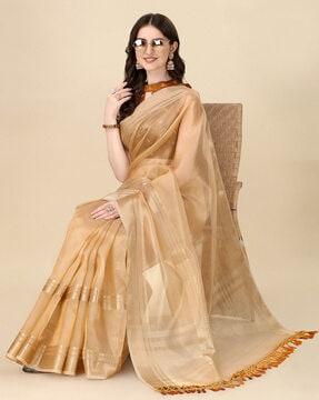 silk saree with tassels