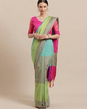 silk saree with unstiched blouse