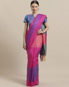silk saree with unstiched blouse