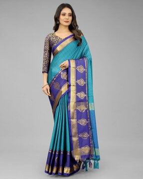 silk saree with woven motifs