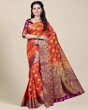 silk saree with zari border