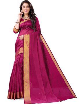 silk traditional saree with zari border