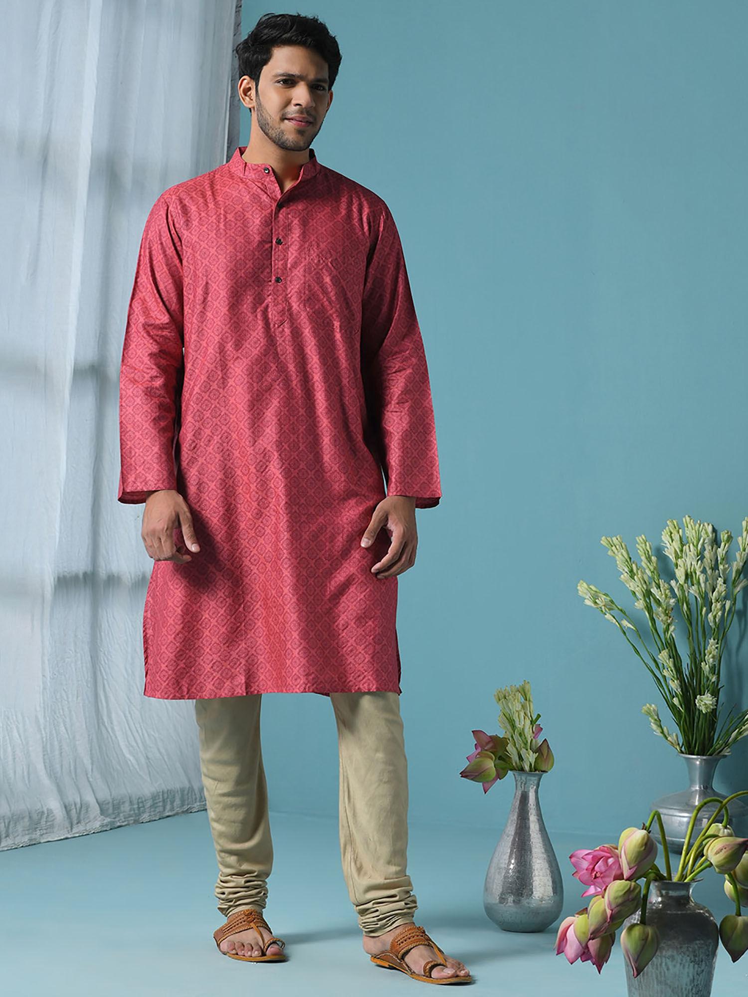 silk tusar spun printed long kurta