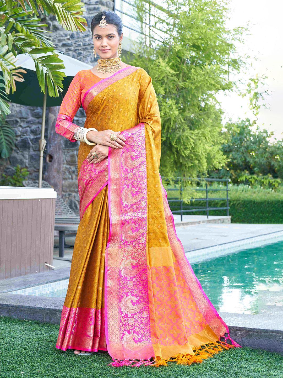silkwear ethnic motifs woven design zari silk cotton kanjeevaram saree