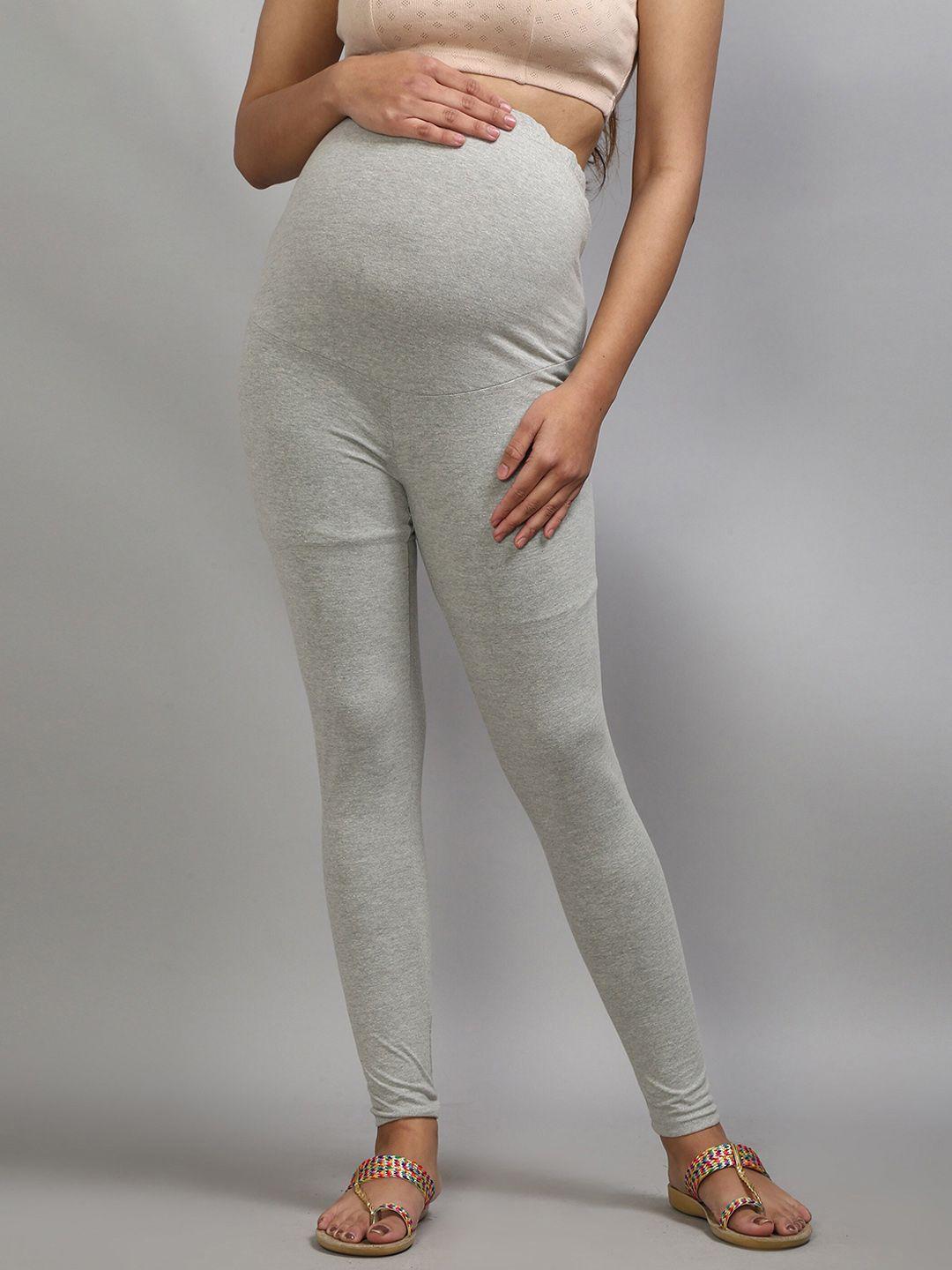 sillyboom women grey solid full length maternity leggings